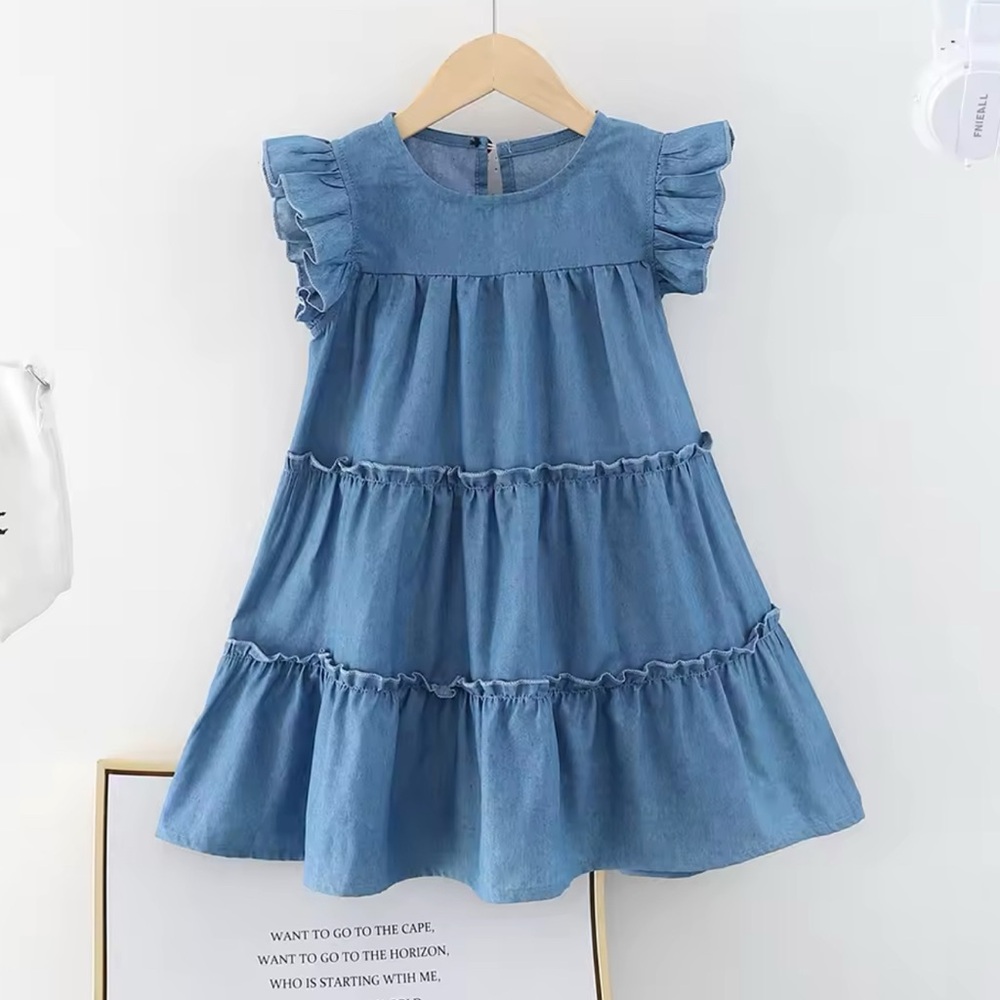 Blue Ruffled Kids Dress